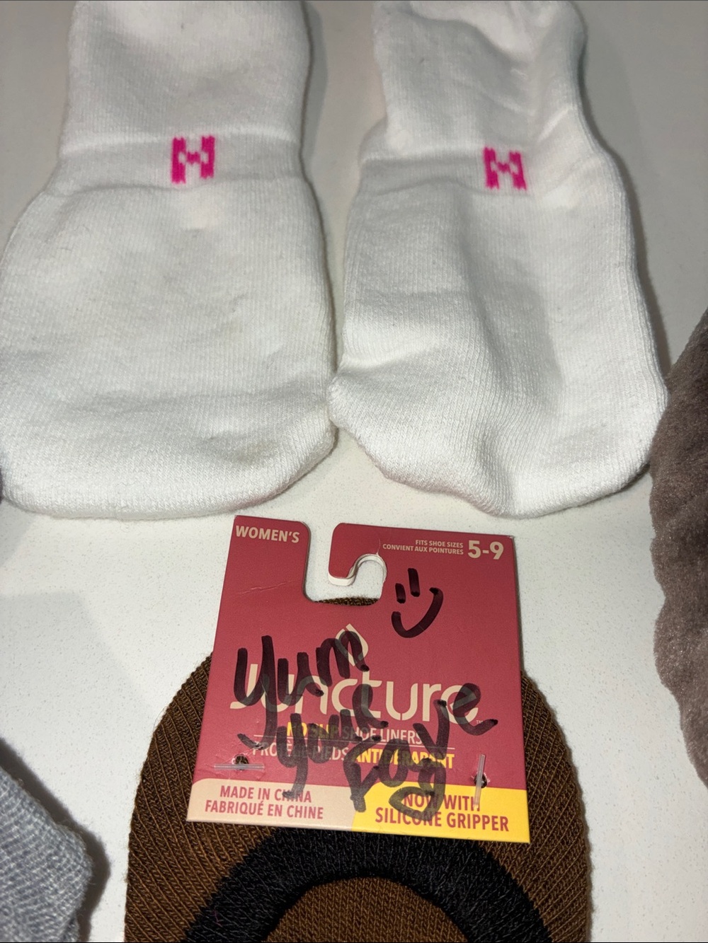 NEW SLIPPERS & 3 SOCKS NWOT PlushBrown Sherpa-Lined Slippers w/Bow & 3 Sock Pair - Picture 5 of 8